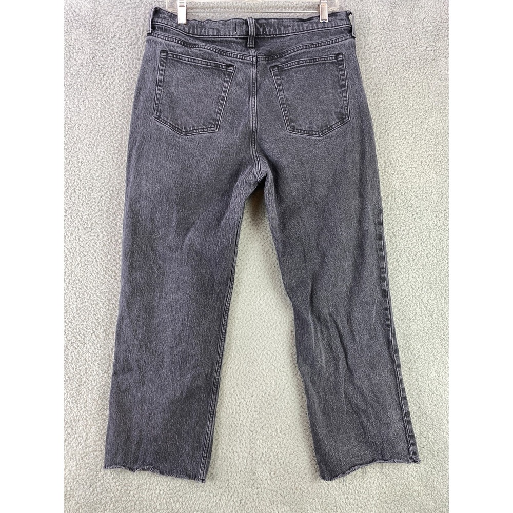 Abercrombie & Fitch Jeans Women's 31/12S Faded Black The‎ Baggy Mid Rise Raw Hem